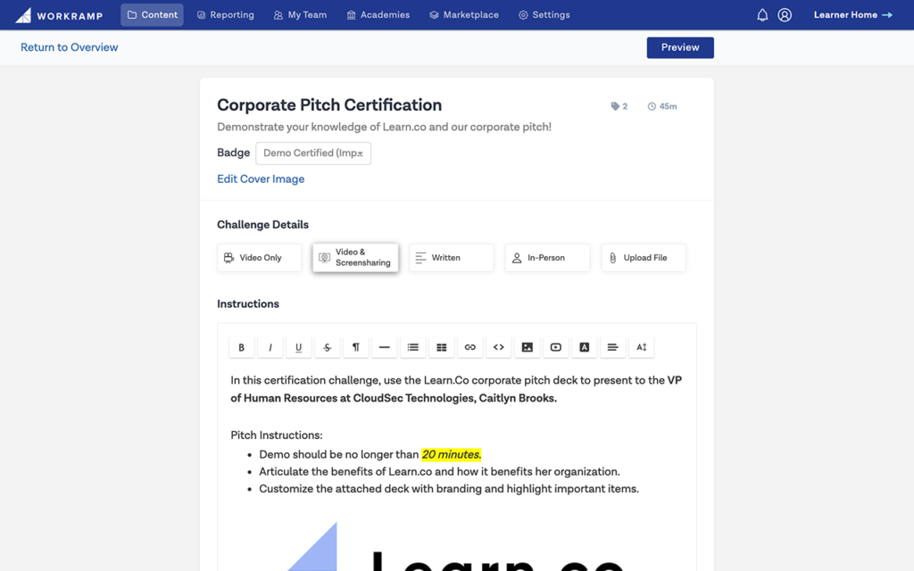 Demo & Pitch Certifications