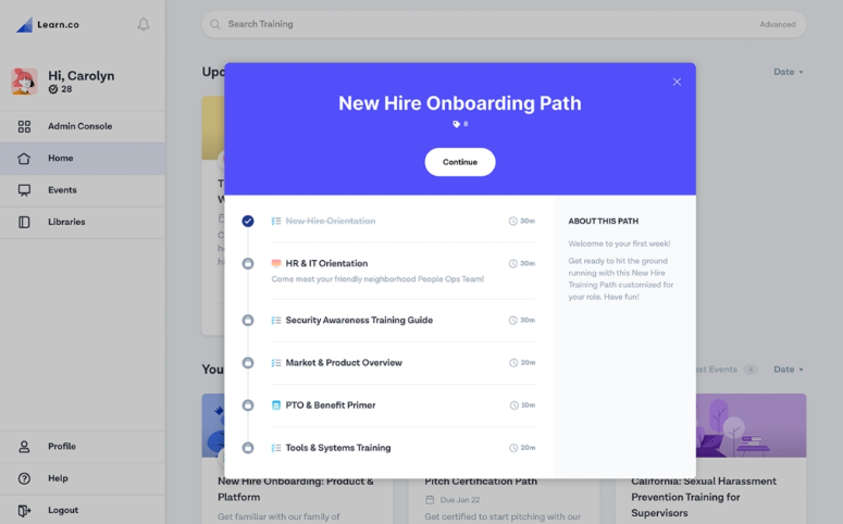 WorkRamp onboarding path