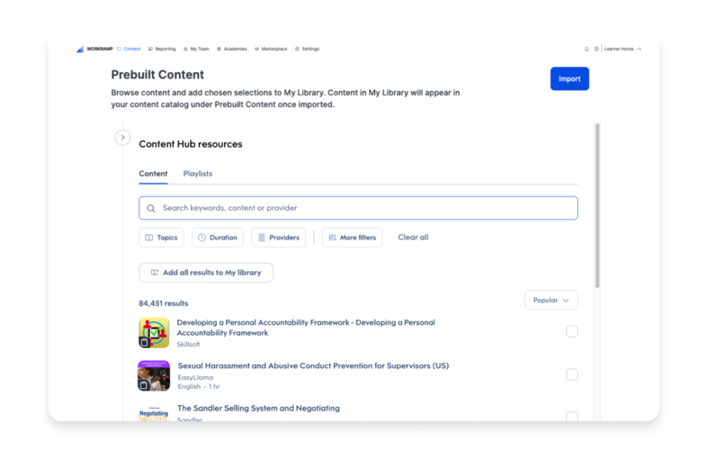 Extend Learning with Curated LMS Content