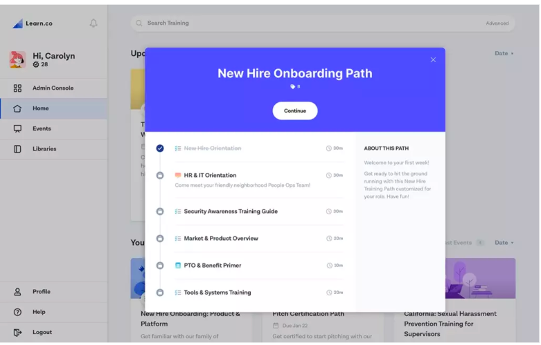 workramp new hire onboarding path