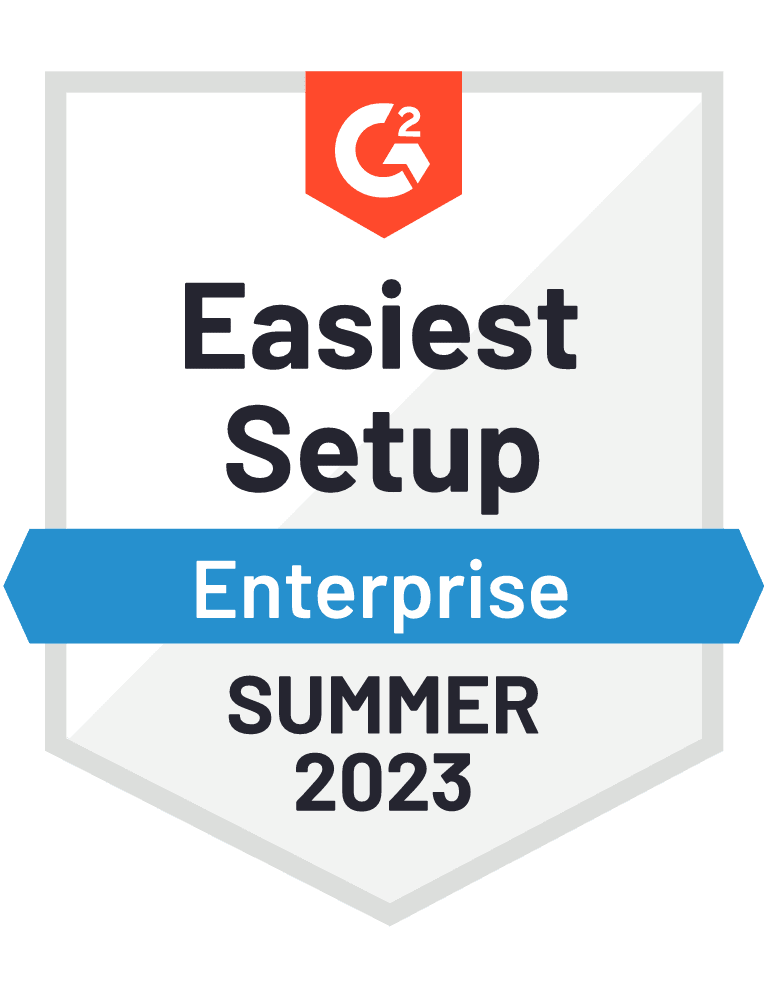 G2 Award Easiest Setup - Enterprise