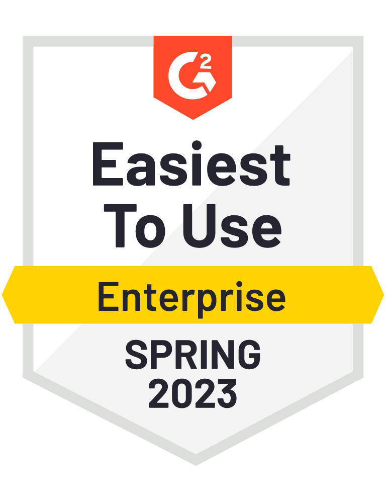 G2 Award Easiest to Use for Enterprise Companies