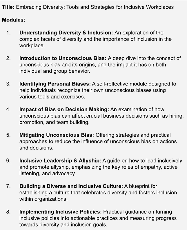 diversity eLearning content